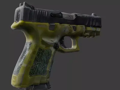 Glock21 polygonmodel Free low-poly 3D model