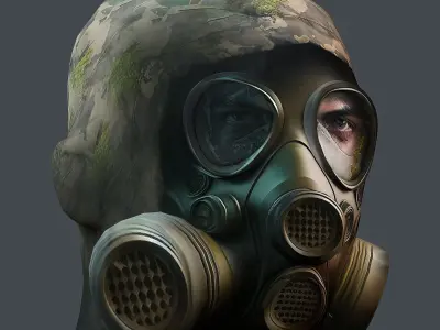 Helmet 3d model military combat Military scifi Low-poly Low-poly 3D model