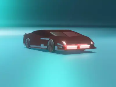 Simple Game Car Free low-poly 3D model