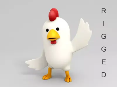Rigged Chicken Character 3D model