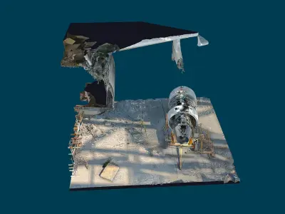 3D model - An-225 Real Mriya destroyed Engine - Ukraine 3D model