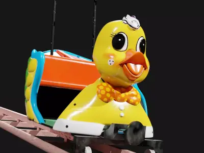 Okpo Land 3D Duck Sky-Cycle Ride Low-poly 3D model