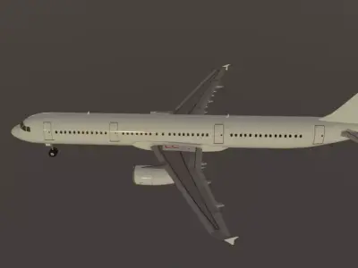 Airbus a321-232 low poly 3D Model  Low-poly 3D model
