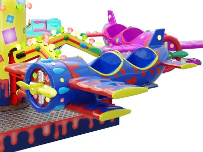 Children carousel Planes 3D model