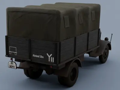 SD KFZ 305 - Opel Blitz  4x2  3 ton Utility truck Low-poly 3D model