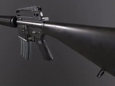 M16A2 Rifle Low-poly 3D model