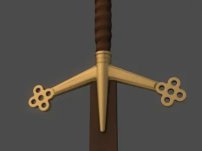 Scottish Claymore Low-poly 3D model