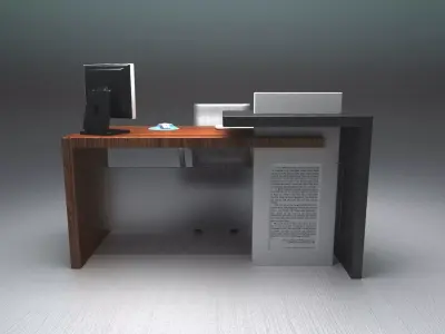FREE Modern reception desk 3d model Free 3D model