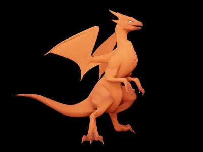 Lowpoly Rigged Flying Dragon Low-poly 3D model
