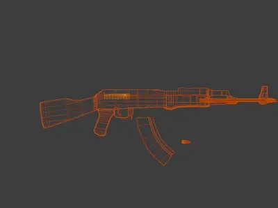 ak47 blend 3d model Free low-poly 3D model