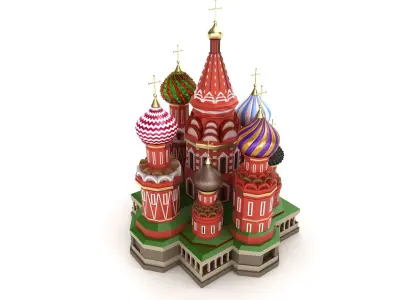 Moscow Cathedral Russian famous symbol 3D model