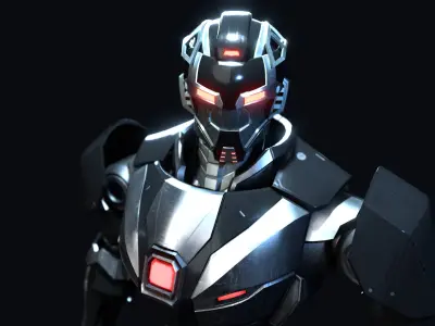 Robot Character low-poly asset 3D model