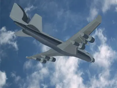 Futuristic commercial jet concept 3D model