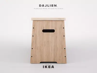 IKEA Dajlien Bamboo Gym Bench Stool Free 3D model