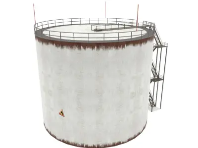 Oil Tank - Silo Low-poly 3D model