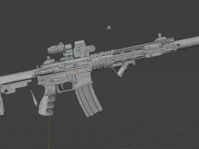 GAU 5A Gun  Low-poly 3D model