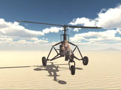 Ultra Light Helicopter Low-poly 3D model