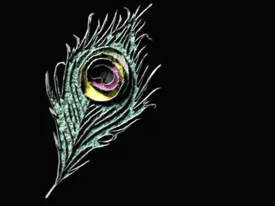 peacock feather pendant Free 3D print model