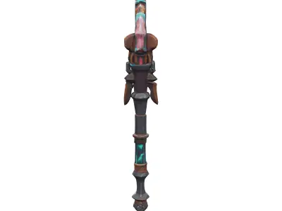 game asset a scifi axe crystal style texture rugged fortnite 3D model