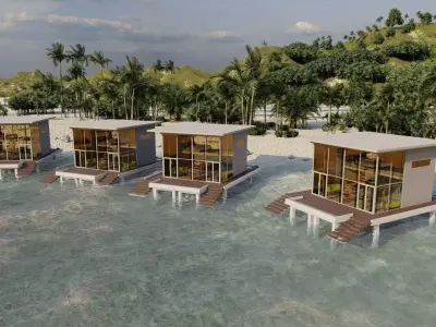 Hotel Beach-Hotel Beach Resort-Villa Suite 3D model