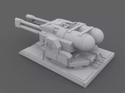 Flame Turret Low-poly 3D model