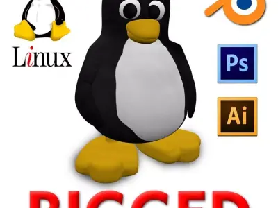 3D Linux Penguin model Free low-poly 3D model
