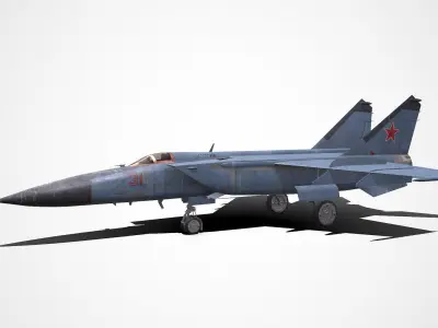 Mikoyan-Gurevich MiG-25 Low-poly PBR Low-poly 3D model