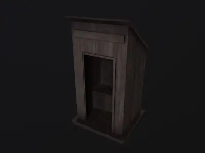 Outhouse Toilet Low-poly 3D model