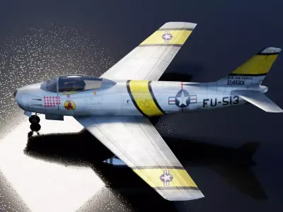 North American F 86 Sabre Free low-poly 3D model
