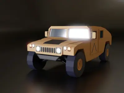 Military Veichles Pack Low-poly 3D model