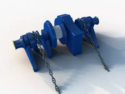 Anchor-Mooring Winch Double 3D model