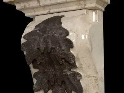 c plaster marble shelf and bracket Low-poly 3D model