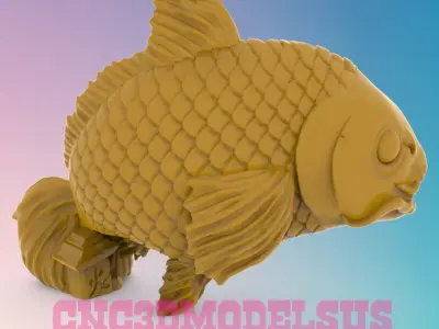 Carp fish 3 3D MODEL STL FILE FOR CNC ROUTER LASER 3D print model