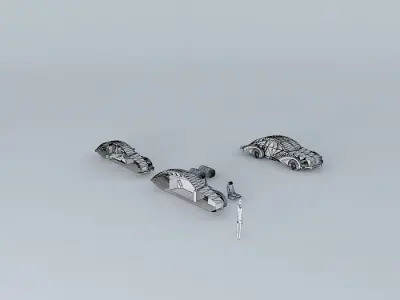 Retrofuturistic Concept Car Free 3D model