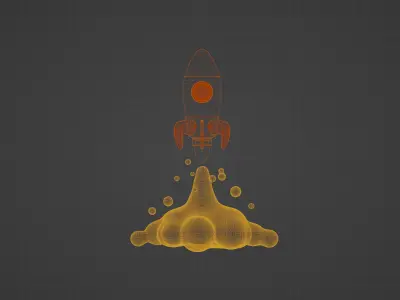 Rocket launch 3D model