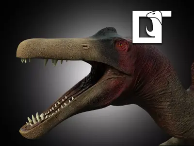 Spinosaurus dinosaur Low-poly 3D model