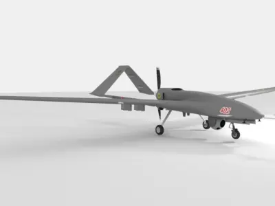 Bayraktar TB-2 UAV Ukrainian 3D model