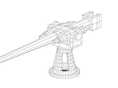 French naval guns Canon de 65 mm Modele 1891 3D print model