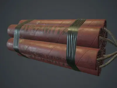 7 Dynamite Pack PBR Game Ready Low-poly 3D model