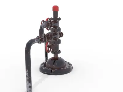 Oil Pumpjack Wellhead 2 Low-poly 3D model