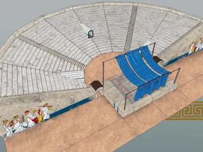Greek Amphitheatre Low-poly 3D model