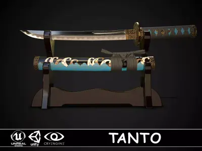 Tanto 01 Low-poly 3D model