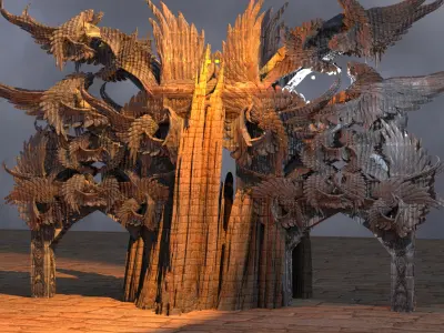 Elven temple Castle pyramid 2 3D model