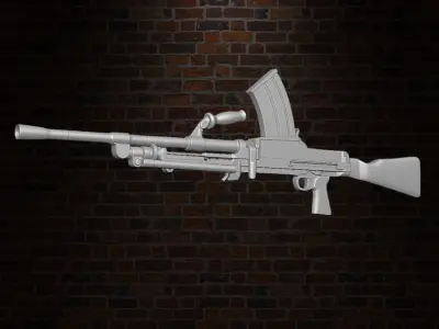 Bren Light Machine Gun 3D printables for action figures 3D print model