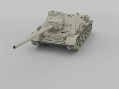SU 100 Tank Destroyer Camo 3D model