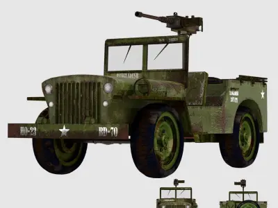 3D Military Jeep US Army American Jeep JEEP World War II 3D model