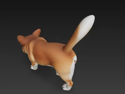 Dog Realistic 3D Model - Low Poly Realistic Low-poly 3D model