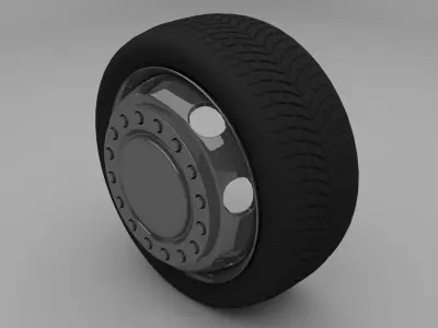 Truck Bus Wheel Low-poly 3D model