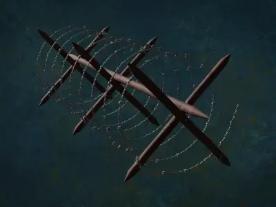 Military WireBarricade Pua Series Metal Fortress Obstacle- N1P 3D model