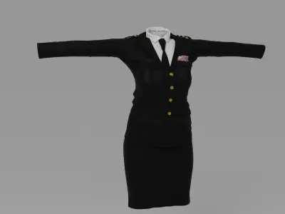General Woman Uniform Low-poly 3D model